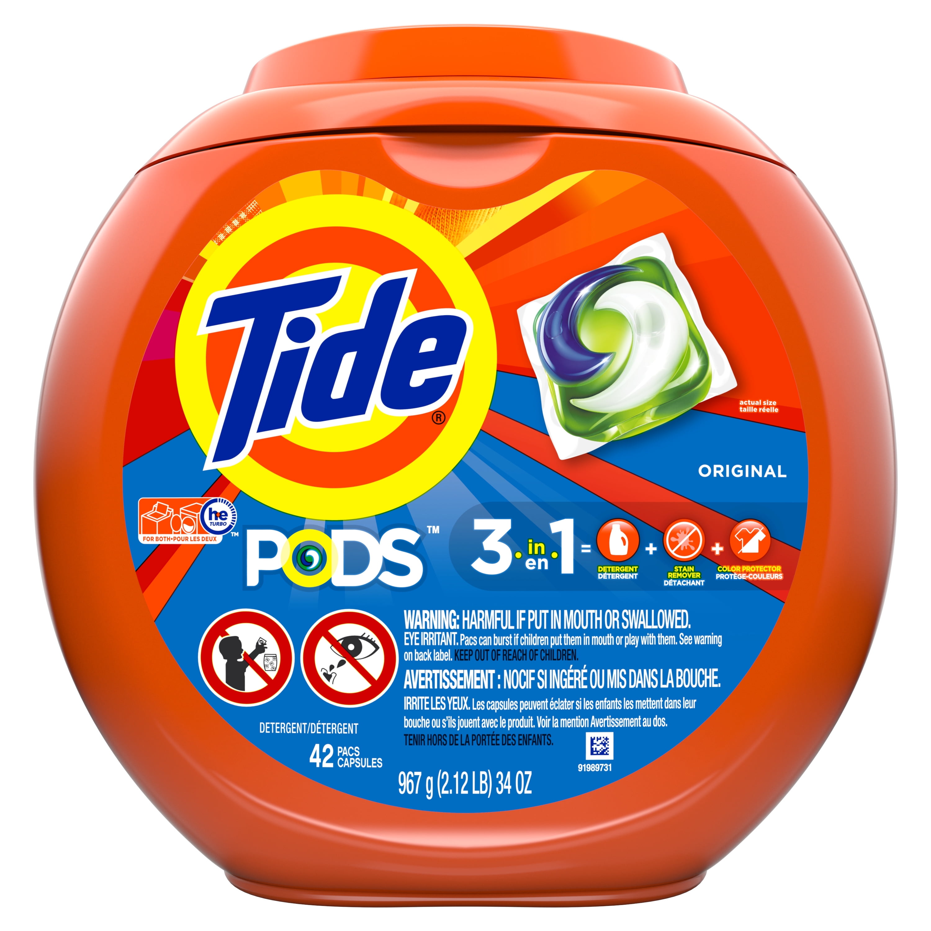Tide PODS Liquid Laundry Detergent Pacs, Original, 42 count