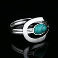thumbnail image 4 of Qarigey Anillos Joyas Turquesa Plata Moda Mujer Antiguo Piedra Adornos Piedras preciosas Boda Elegante Lujo Aniversario Ropa, zapatos y accesorios Miscelánea ocho Qarigey AP016468-03, 4 of 6