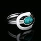 thumbnail image 4 of Sonducket Anillos Joyas Turquesa Plata Dama Dedo Piedra Adornos Geométrico Elegante Pareja Lujo San Valentín Aniversario Ropa, zapatos y accesorios Miscelánea siete Sonducket AP016468-02, 4 of 6