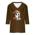 thumbnail image 5 of Heisall Womens Tops 2025 Fall Halloween Print V Neck Round Neck 3/4 Sleeve Loose Casual Blouses Halloween Fashion Shirts, 5 of 5