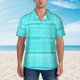 thumbnail image 2 of Fotbe Turquoise Wooden Camisa Hawaiana para Hombre Unisex – Camisa Casual de Verano con Botones de Manga Corta de Algodón y Lino,X-Large, 2 of 7