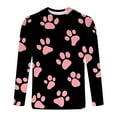 thumbnail image 5 of Ceisia Men's Colorful Glitter Paw Print T-Shirt | Slim Long-Sleeve Crewneck Casual Top Gift, 5 of 5