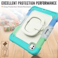 thumbnail image 5 of for iPad Pro 11 Inch 5th Gen 2024 Kids Case Heavy Duty Rugged Shockproof Silicone Hybrid Protective Case Cover Stand + Pencil Holder + Screen Protector for iPad Pro 11 2024 - Colorful Blue, 5 of 8