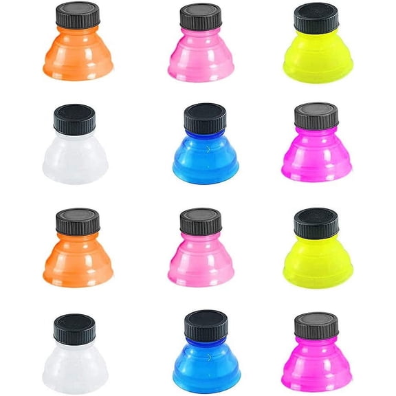 Pekkaxy 12 PCS Soda Can Lids Reusable Bottle Fizz Lid Caps Can Covers for Beer Carbonated Drinks and Other Canned Beverages (Colourful)