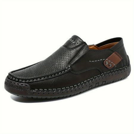

FLTHDD Plus Size Men‘s Solid Color Slip On Loafer Shoes Comfy Non Slip Rubber Sole Durable Walking Shoes Men‘s Footwear Gift