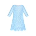 thumbnail image 1 of Girls Dress Lace Wave Hem Blue Elegant Party 6 Years, 1 of 5
