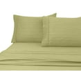 thumbnail image 2 of 600 Thread Count 100% Cotton Wrinkle Free Striped Sheet Set (California King, Sage), 2 of 3