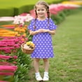 thumbnail image 5 of Agkizg Girls Short Sleeve Dresses Crewneck Floral Print Casual A Line Flower Girl Sundress Dresses, 5 of 5