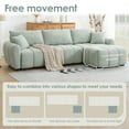 thumbnail image 5 of Harper & Bright Designs L-Shaped Sectional Sofa Set with Movable Ottoman, 3-Seat Couch with Extra-large Seat, Boucle Upholstered Sectional Sofe with Pull-line Design, 110", Light Green, 5 of 19