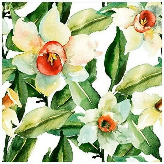 Disposable White Lunch Napkins - 6.5 x 6.5" Flower Shower Design, Single Use Guest Towels, Soft, Hand Towel, Restaurant, Catering, Party, Events, Tablesetting, Wipe, Lunch Napkin (200)