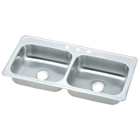 Elkay Celebrity Stainless Steel 43 x 22 x 6-7/8 Equal Double Bowl Drop-in Sink
