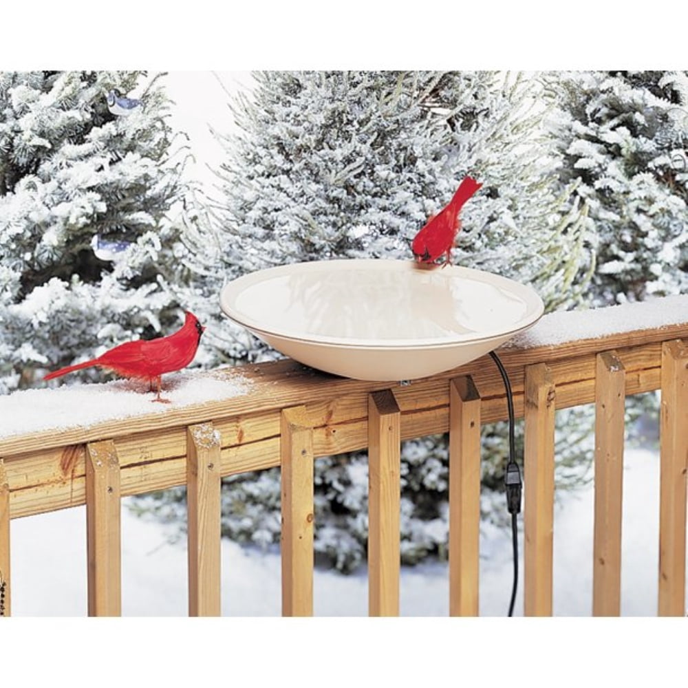 Allied Precision Indtries (650) Heated Bird Bath with Mounting Bracket, Light Stone Color, 20" Diameter