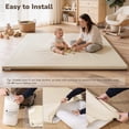 thumbnail image 7 of Baby Play Mat, Caveen Vegan Leather Baby Floor Mat Playpen Mat, Thicken Soft Crawling Mat for Infant, Wipe-Clean, 50"x 50", Beige, 7 of 7