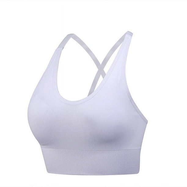 Sujetador deportivo sin aros de talla grande europeo y americano, estilo chaleco, fruncido, transpirable, a prueba de golpes, para fitness, yoga y deportes