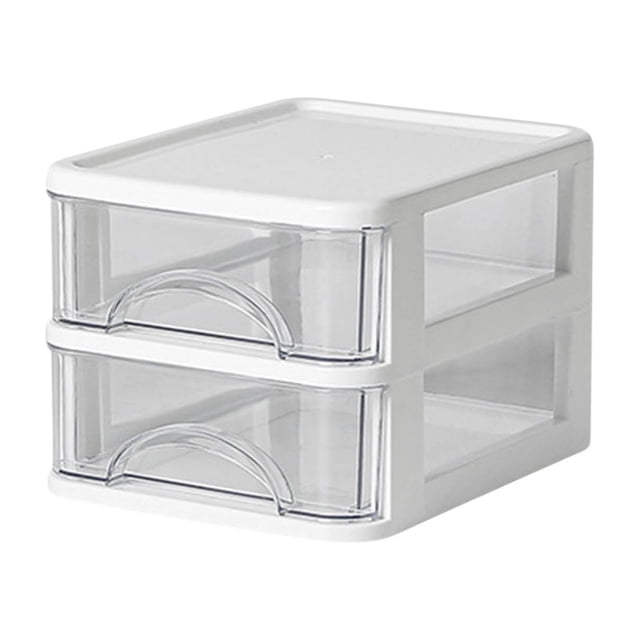 Lolmot Boîte de Rangement de Bureau, Petit Tiroir de Bureau Transparent, Mini Boîte de Rangement en Plastique, Boîte de Rangement pour Papeterie Lapin