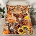 thumbnail image 2 of Manfei Farm Highland Cattle Full Size Sheets,Rustic Sunflower Pumpkin Bed Sheets,Old Barn Door Sheet Sets For Kids,Super Cozy Room Decor,4-Piece, 2 of 7