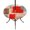 Red, variant on Round Outdoor Tablecloth with Umbrella Hole and Zipper, Black Grey Ombre Fitted Table Cover with Elastic Edge for 36-44 Inch, Vintage Abstract Smear Aesthetics Waterproof Patio Tablecoths for Picnic