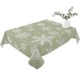 thumbnail image 2 of Sage Green Snowflake Christmas Table Cloth Waterproof Tablecloths, Winter Xmas Snowflakes Tablecloth Dining Table Cover for Kitchen Party Tabletop Outdoor, Rectangle Tablecloth 60x102 Inch, 2 of 9