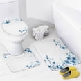 thumbnail image 4 of Shower Sets for Bathroom, Tan Leaf Damask Pattern Printed on Bathroom Shower Curtain Sets with Rugs, Designed for Farmhouse Boho Contemporary Bathrooms, 72 x 72 inches, 4 of 8