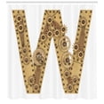thumbnail image 3 of Ambesonne Letter W Shower Curtain, Capital Mechanic Style, 69"Wx84"L, Sand Brown, 3 of 3