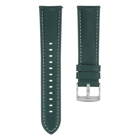 Uxcell Leather Watch Band 22mm Quick Release Genuine Leather Replacement Watch Straps for Men Women, Dark Green
