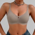 thumbnail image 2 of Yutgune Bras For Women Jelly Wireless Bra V Neck Heart Detail Support Lift Comfortable Everyday Bralette, 2 of 5