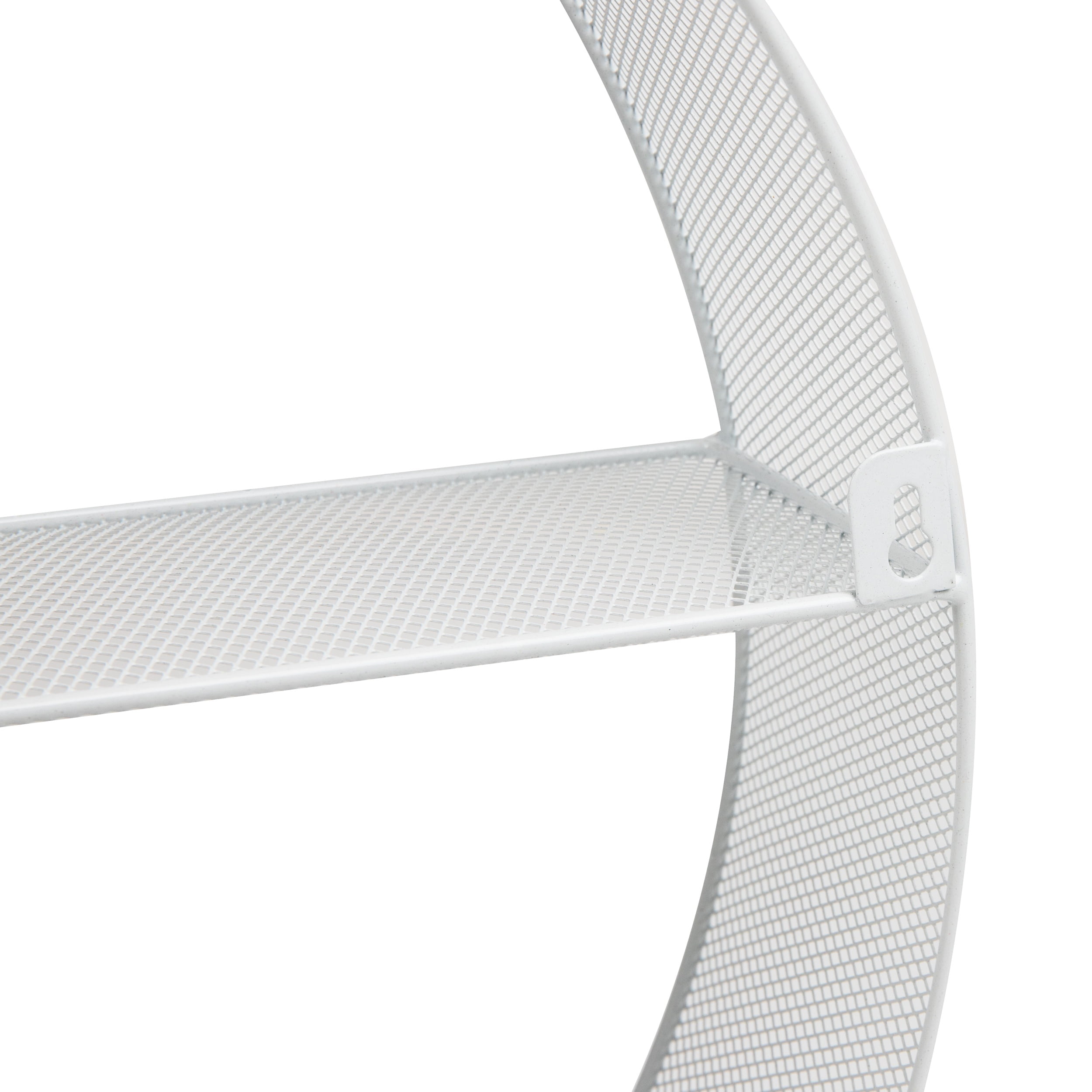 Mind Reader Circular Floating Shelves, Wall Decor, Accent Shelf, Metal, 18"L x 4"W x 18"H, White