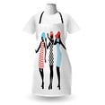thumbnail image 3 of Vintage Apron, Silhouettes of Girls Dancing Making Swift Moves, Unisex Kitchen Bib with Adjustable Neck for Cooking Gardening, Adult Size, Sky Blue Coral, by Ambesonne, 3 of 4