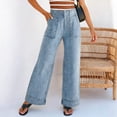 thumbnail image 6 of Qiyinn Women's Casual Wide Leg Pants Drawstring Elastic Waist Dress Palazzo Long Pants, 6 of 8