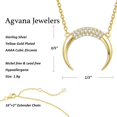 thumbnail image 5 of Agvana 14K Gold Plated Sterling Silver Dainty Moon Star Pendant Necklace Birthday Anniversary Jewelry Gifts for Women Mom Grandma Wife Lover with Jewelry Box, 16+2 Inch, 5 of 7