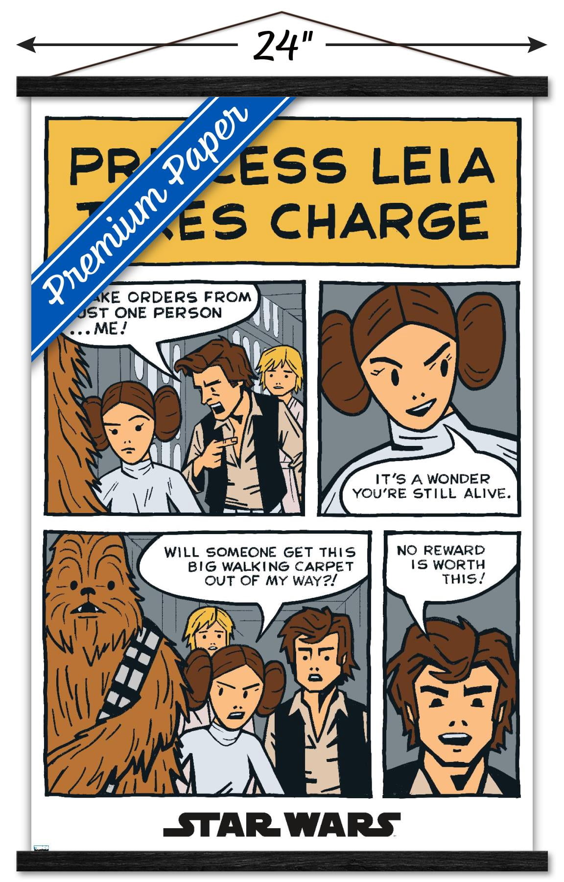 Star Wars: A New Hope - Comic Panel Wall Poster with Wooden Magnetic Frame, 22.375" x 34"