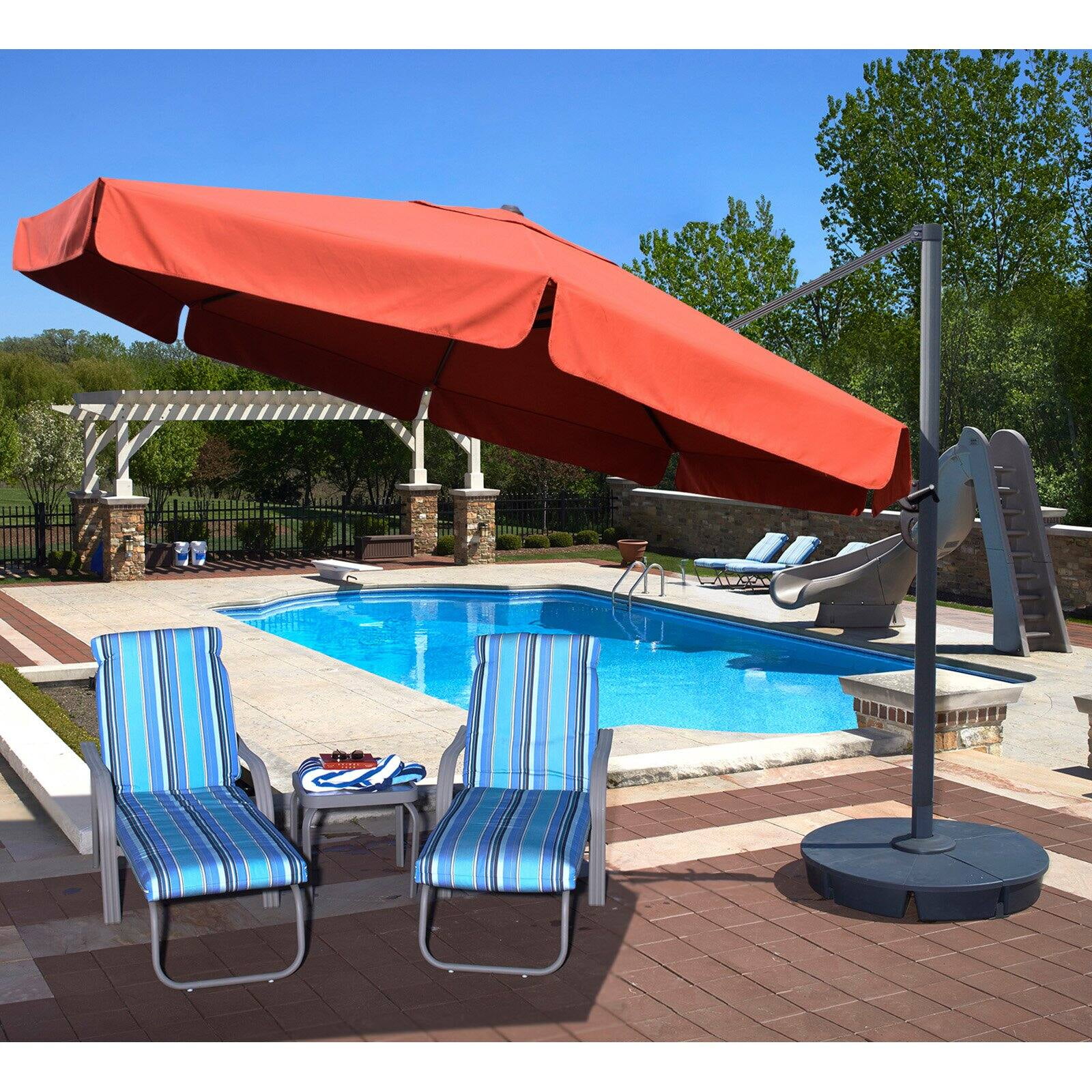 Victoria 13ft Octagonal Cantilever Umbrella with Valance - Beige