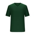 thumbnail image 3 of Ribbed Knit T Shirt for Men Front Pocket Solid Color Tops Dressy Casual Tee with Breathable Men V Neck T Shirts Sale, 3 of 5