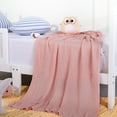 thumbnail image 4 of NTBAY Natural Cable Knit Baby Blanket, Soft and Cooling Touch Toddler Blanket, 30 x 40 Inches, Pink, 4 of 5