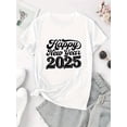 thumbnail image 2 of Women's "Happy New Year 51.43meter Graphic T-Shirt - Casual Crew Neck, Short Sleeve, Comfortable Polyester Blend, Festive Summer Top, 2 of 6