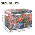 thumbnail image 5 of Yayeee Collapsible Cube Storage Bin with Lid Fabric Closet Decorative Basket with Handles, Orange Vibrant Flowers, 5 of 7