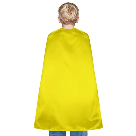Toptie Satin Superhero Capes, Halloween Festival Event Costumes and Dress-Up with Touch Fastener-Yellow-19 2/3" H x 27 1/2" W