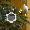 thumbnail image 7 of 3drose, the Curious Cat Grey with Orange Eyes Black, 3 inch Snowflake Porcelain Ornament, 7 of 7
