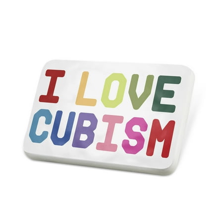 Porcelein Pin I Love Cubism,Colorful Lapel Badge – NEONBLOND