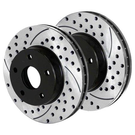 For 2005-2007 2008 2009 Buick LaCrosse Front Drilled Slotted Brake Rotor Pair