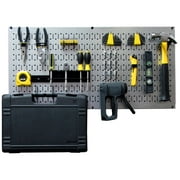 Wall Control Modular Pegboard Tool Organizer System - Wall-Mounted Metal Peg Board Tool Storage Unit for Pegboard Tiling (Metallic Pegboard)