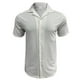 thumbnail image 3 of Blusa y camisa de manga corta con cuello vuelto para hombre, estilo casual de verano, de color liso, con solapa y botones, de manga corta, 3 of 6