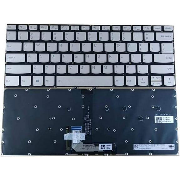 New US Silver English Backlit Laptop Keyboard (Without palmrest) for Lenovo Yoga C940-14IIL Light Backlight