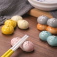 thumbnail image 6 of Qeeadeea/Cute Ceramic Chopstick Holders, Little Color Steamed Bun Chopstick Rests, Dinner Chopstick Stand For Home Decoration, Restaurant, Table Decoration-orange-5x2.5x1.6cm, 6 of 7