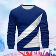 thumbnail image 2 of Men Winter Casual Color Block Round Neck Pullover Sweater Soft Comfortable Lined Shirt Casual Fall Pullover Long Sleeve Crewneck Loose Tops, 2 of 4