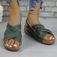 thumbnail image 5 of Hoshose New Summer Causal Sandals for Women Fish Mouth Solid Color Strap Non-Slip Women Wedge Beach Sandals, 5 of 8