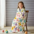 thumbnail image 5 of BiFandian Flannel Easter Blanket, Classic Bunny and Egg Print Throw Blanket, Soft Cozy Blanket for Sofa, Bed, Outdoor Use, Spring Home Decor, Living Room, 5 of 6