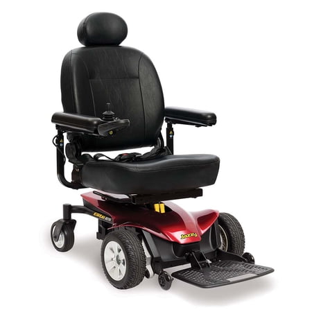 Pride Mobility Jazzy Elite ES Group 2 Power Chair, with Solid Seat Pan, Red, 16"x16"-18"