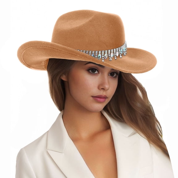 Fgnfyis Cowboy Hats for Women Men's and Women's Jazz Top Hat Western Cowboy Bride Hat European Holiday Top Hat Khaki