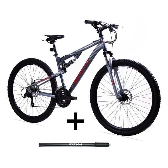 Combo Bicicleta Benotto Blackcomb R29 con Bomba de Aire gris